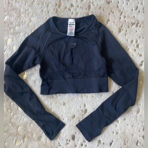 Gymshark Black Long Sleeve Crop Top